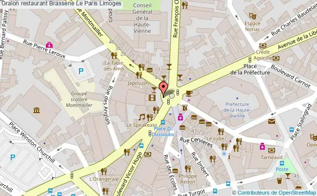 plan Brasserie Le Paris Limoges