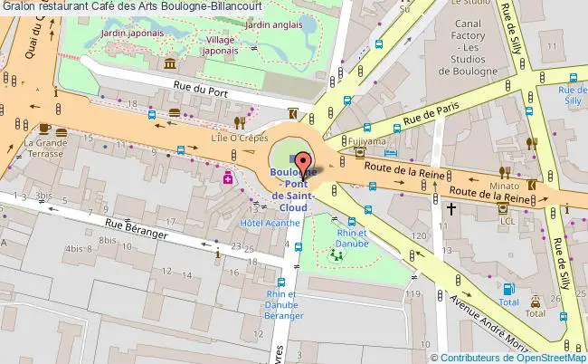 plan Café des Arts Boulogne-Billancourt