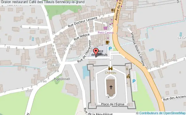 plan Café des Tilleuls Sennecey-le-grand