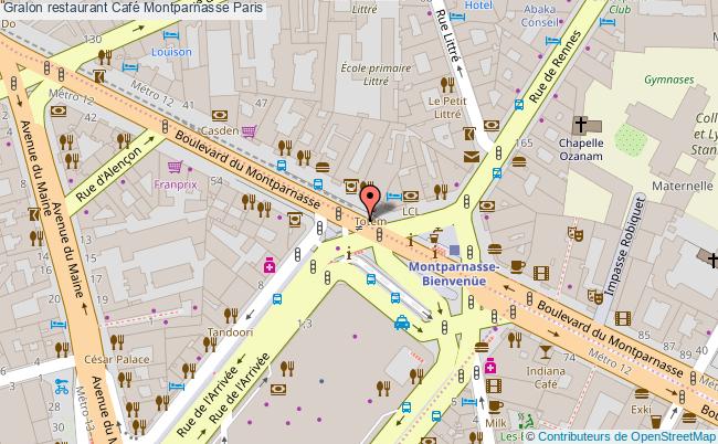 plan Café Montparnasse Paris