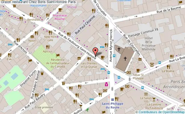 plan Chez Boris Saint-Honoré Paris