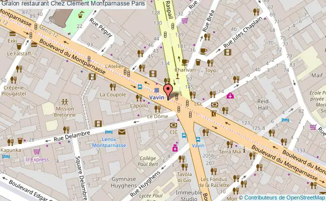 plan Chez Clément Montparnasse Paris