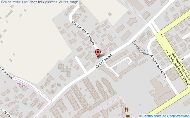 plan chez felix pizzeria Valras-plage