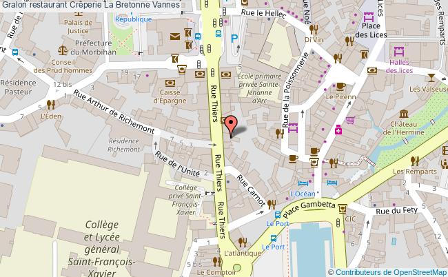 plan Crêperie La Bretonne Vannes