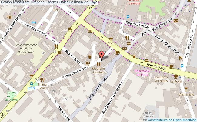 plan Crêperie Larcher Saint-Germain-en-Laye