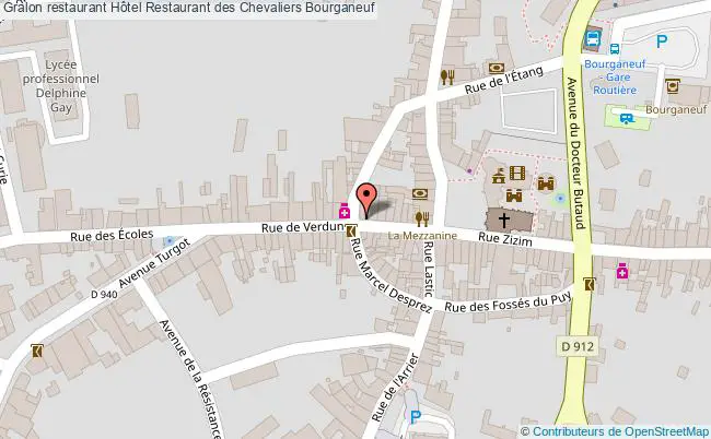 plan Hôtel Restaurant des Chevaliers Bourganeuf