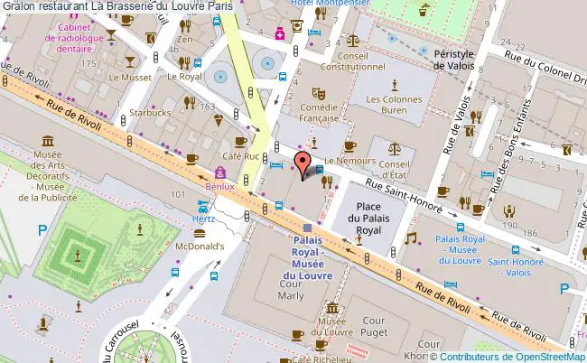 plan La Brasserie du Louvre Paris