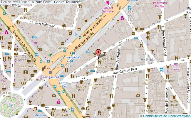 plan La Pâte Folle - Centre Toulouse
