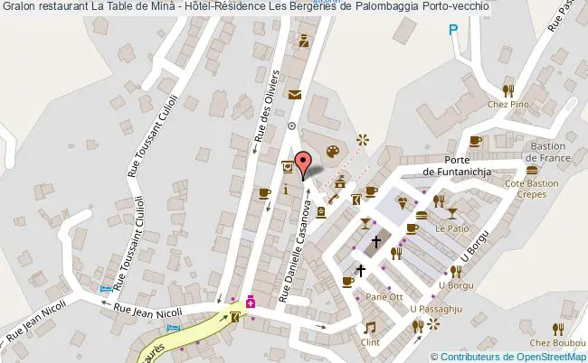 plan La Table de Minà - Hôtel-Résidence Les Bergeries de Palombaggia Porto-vecchio