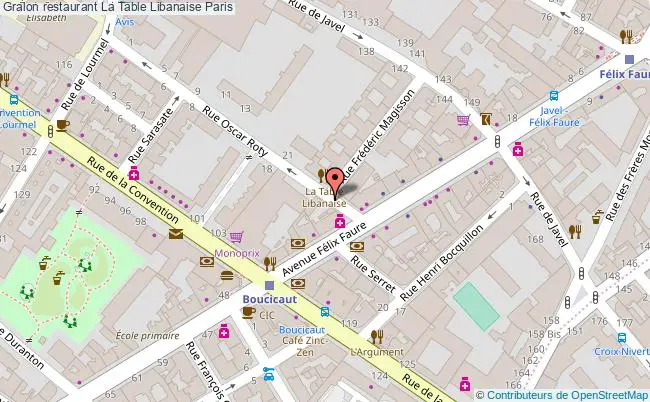 plan La Table Libanaise Paris