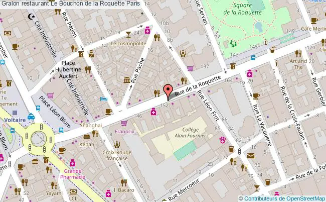 plan Le Bouchon de la Roquette Paris