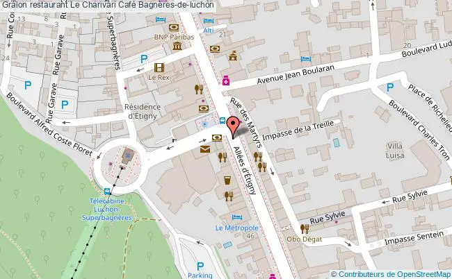 plan Le Charivari Café Bagnères-de-luchon