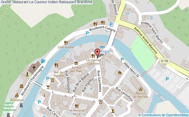 plan Le Coureur Indien Restaurant Brantôme