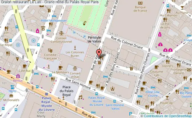 plan Le Lulli - Grand Hôtel du Palais Royal Paris
