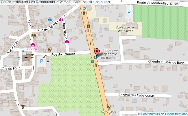 plan Les Restaurants le Verseau Saint-bauzille-de-putois