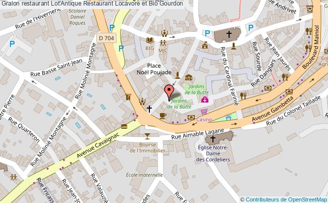 plan Lot'Antique Restaurant Locavore et Bio Gourdon
