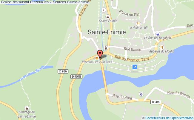 plan Pizzeria les 2 Sources Sainte-enimie