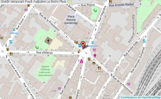 plan Place Falguière Le Bistro Paris