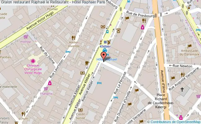 plan Raphaël le Restaurant - Hôtel Raphaël Paris