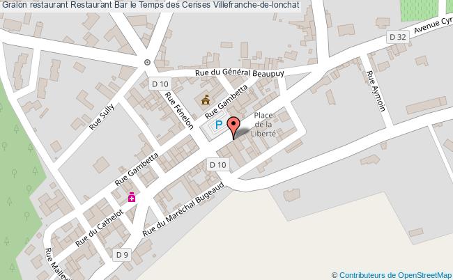 plan Restaurant Bar le Temps des Cerises Villefranche-de-lonchat