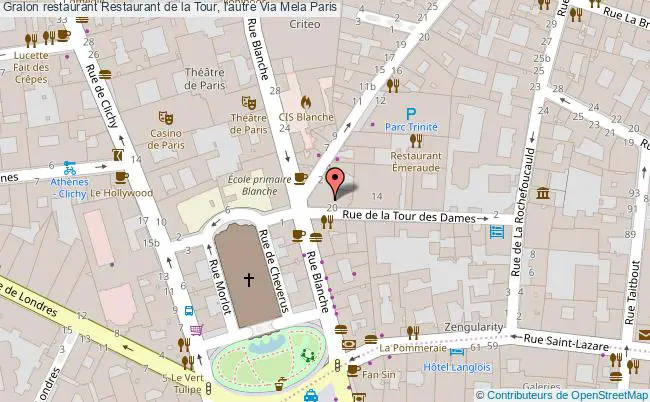plan Restaurant de la Tour, l'autre Via Mela Paris