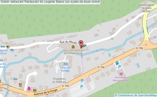 plan Restaurant de Laugerie Basse Les eyzies-de-tayac-sireuil