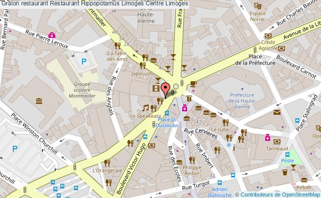 plan Restaurant Hippopotamus Limoges Centre Limoges