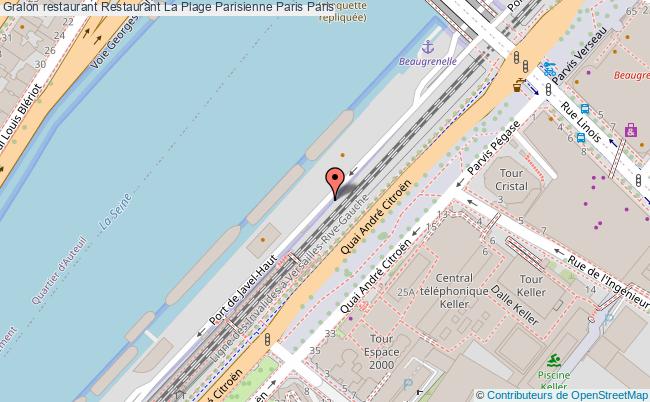 plan Restaurant La Plage Parisienne Paris Paris