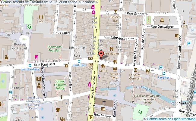 plan Restaurant le 36 Villefranche-sur-saône