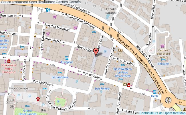 plan Sens Restaurant Cannes Cannes