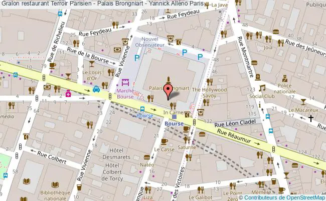 plan Terroir Parisien - Palais Brongniart - Yannick Alléno Paris