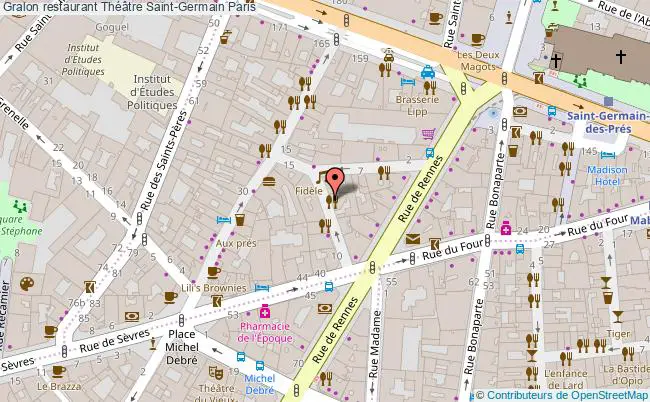plan Théâtre Saint-Germain Paris
