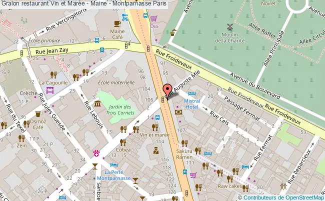 plan Vin et Marée - Maine - Montparnasse Paris