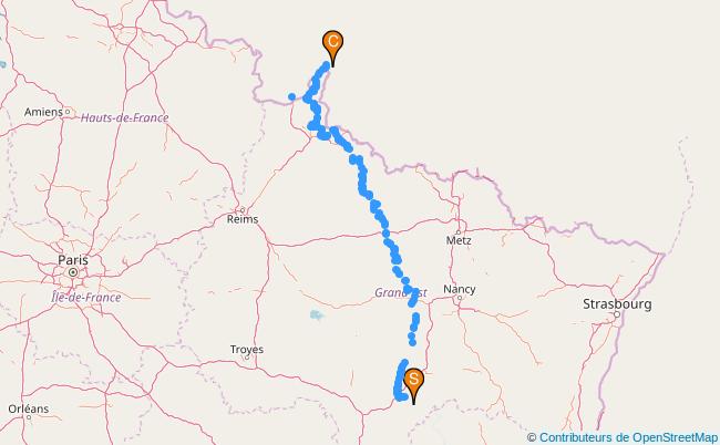carte du fleuve de la meuse