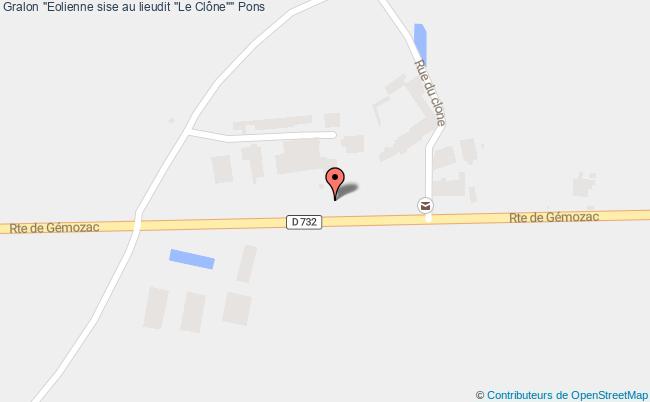 plan "eolienne Sise Au Lieudit "le Clône"" Pons Pons