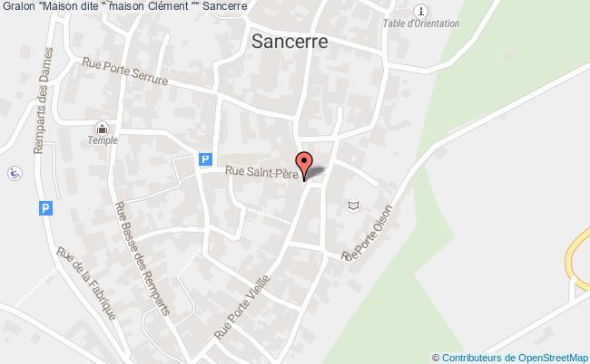 plan "maison Dite " Maison Clément "" Sancerre Sancerre