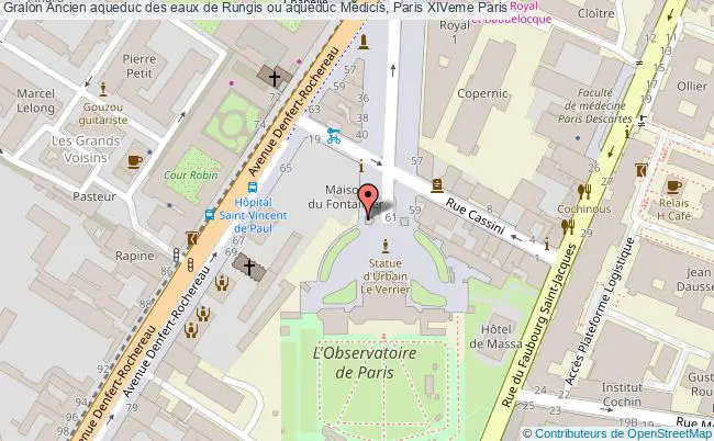 plan Ancien Aqueduc Des Eaux De Rungis Ou Aqueduc Médicis, Paris Xiveme Paris Paris