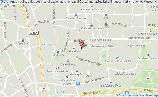 plan Ancien Collège Des Jésuites Et Ancien Hôtel De Laval-castellane, Actuellement Musée D'art Chrétien Et Museon Arlaten Arles Arles