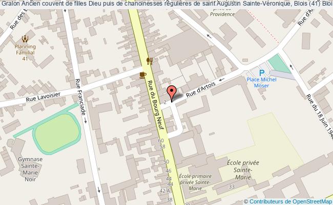 plan Ancien Couvent De Filles Dieu Puis De Chanoinesses Régulières De Saint Augustin Sainte-véronique, Blois (41) Blois Blois