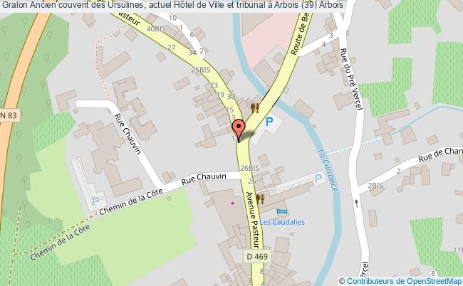 plan Ancien Couvent Des Ursulines, Actuel Hôtel De Ville Et Tribunal à Arbois (39) Arbois Arbois