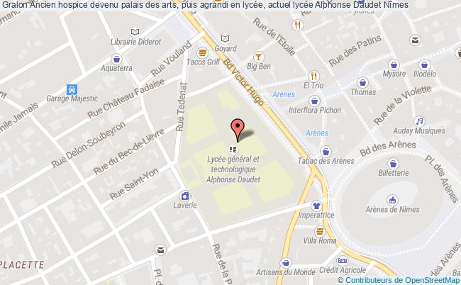plan Ancien Hospice Devenu Palais Des Arts, Puis Agrandi En Lycée, Actuel Lycée Alphonse Daudet Nîmes Nîmes