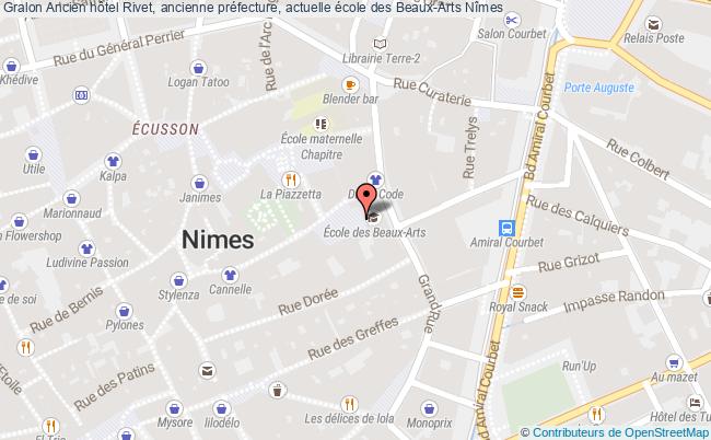 plan Ancien Hôtel Rivet, Ancienne Préfecture, Actuelle école Des Beaux-arts Nîmes Nîmes