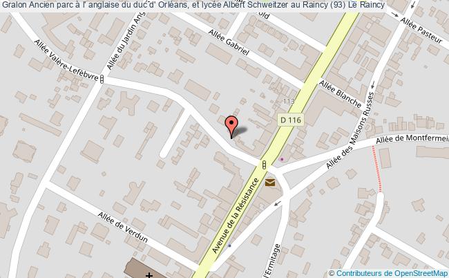 plan Ancien Parc à L' Anglaise Du Duc D' Orléans, Et Lycée Albert Schweitzer Au Raincy (93) Le Raincy Le Raincy