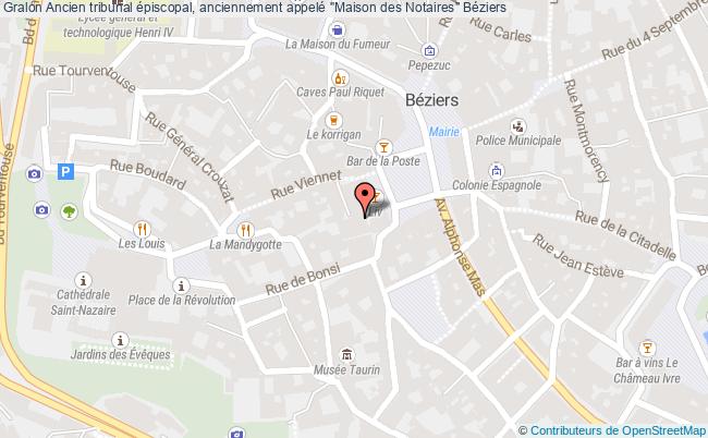 plan Ancien Tribunal épiscopal, Anciennement Appelé "maison Des Notaires" Béziers Béziers