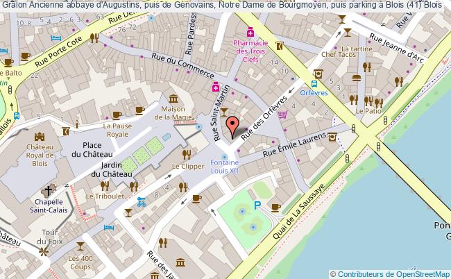 plan Ancienne Abbaye D'augustins, Puis De Génovains, Notre Dame De Bourgmoyen, Puis Parking à Blois (41) Blois Blois