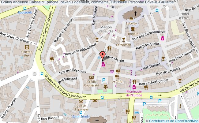 plan Ancienne Caisse D'epargne, Devenu Logement, Commerce, Pâtisserie Personne Brive-la-gaillarde Brive-la-Gaillarde