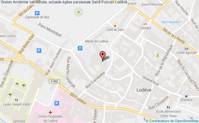 plan Ancienne Cathédrale, Actuelle église Paroissiale Saint-fulcran Lodève Lodève