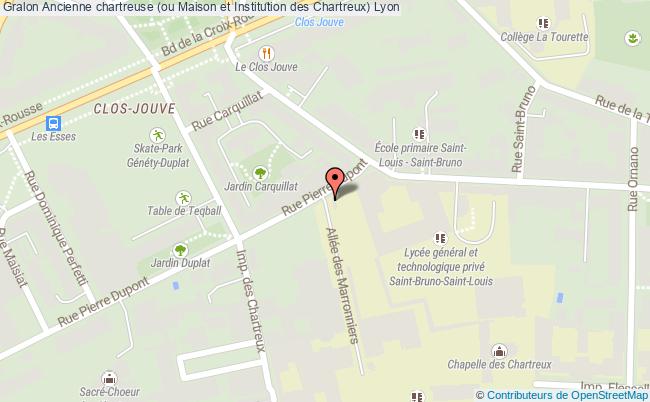 plan Ancienne Chartreuse (ou Maison Et Institution Des Chartreux) Lyon Lyon