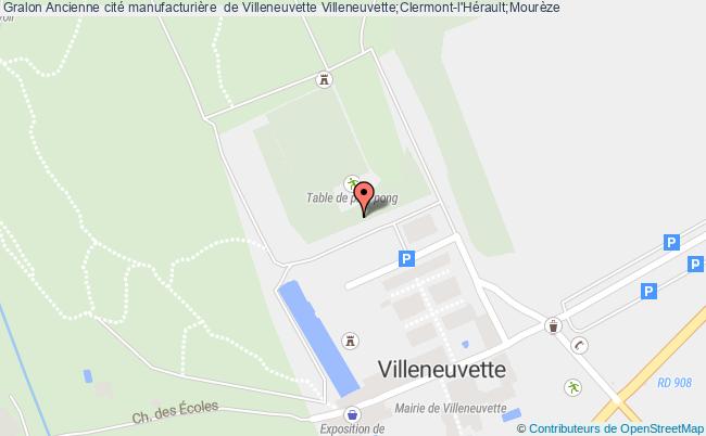 plan Ancienne Cité Manufacturière  De Villeneuvette Villeneuvette;clermont-l'hérault;mourèze Villeneuvette;Clermont-l'Hérault;Mourèze