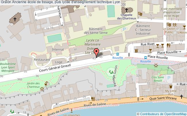 plan Ancienne école De Tissage, Puis Lycée D'enseignement Technique Lyon Lyon